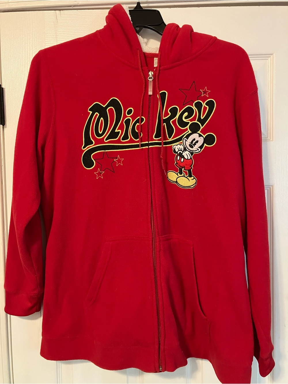 Vintage Disney Mickey Mouse Red Full Zip Hooded Jacket Women’s Size 2X